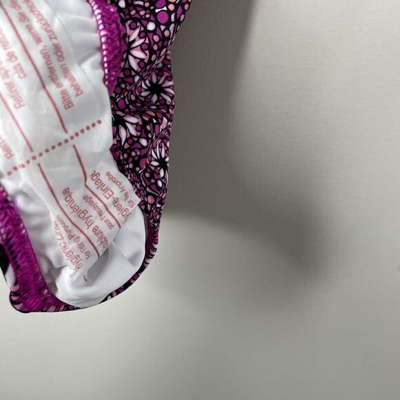 LANDS END Womens Pink Print One-Piece Swim Suit NEW Scoop Back Bathing Suit 6 - Picture 6 of 8